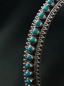 JAYPORE Oxidised Stones-Studded Bangles