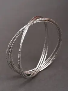 JAYPORE Set Of 8 Silver Oxidised Bangles
