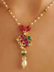 JAYPORE Gold-Plated Kundan Studded Necklace