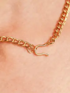 JAYPORE Brass Statement Stone Stud Necklace