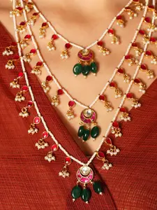 JAYPORE Kundan & Beaded Necklace