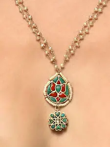 JAYPORE Pure Silver Gold-Plated Necklace