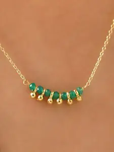 JAYPORE Silver Onyx Necklace