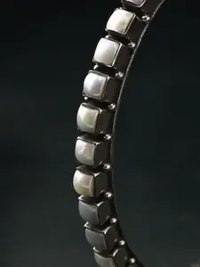 JAYPORE Oxidised Studded Bangle