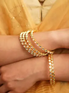 JAYPORE Set Of 2 Kundan-Studded Bangles