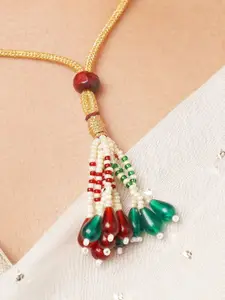 JAYPORE Artificial Stones and Beads Studded Layered Necklace