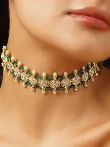 JAYPORE Kundan Studded Statement Necklace