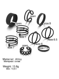YU FASHIONS Set Of 9 Stainless Steel Spiral Finger Ring