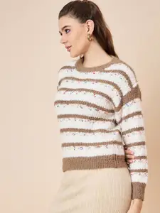 KASMA Women Striped Pullover