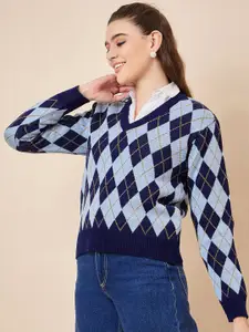 KASMA Women Self Design Woollen Pullover