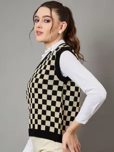 KASMA Women Checked Woollen Pullover