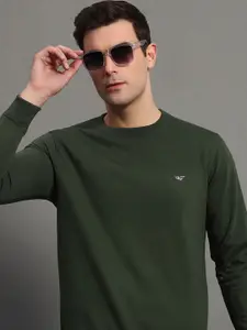RISS Men Round Neck Long Sleeves Pullover Sweatshirt