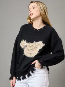 KASMA Women Boucle Woollen Pullover Sweaters