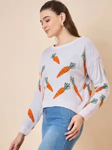 KASMA Women Quirky Woollen Pullover