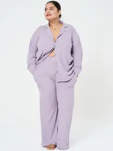 SPIRIT ANIMAL Plus Size Mid-Rise Relax Fit Wide Leg  Lounge Pants