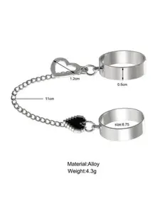 YU FASHIONS Set Of 2 Silver-Plated Finger Ring