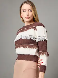 KASMA Women Colourblocked Woollen Pullover