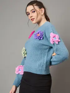 KASMA Women Quirky Woollen Pullover Sweaters