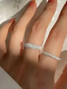 YU FASHIONS Set Of 2 Stainless Steel Finger Rings