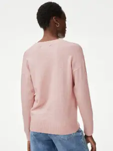 Marks & Spencer Women V-Neck Long Sleeves Pullover Sweaters