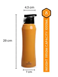 Speedex Mustard Stainless Steel Single Wall Vacuum Leakproof Water Bottle 1L