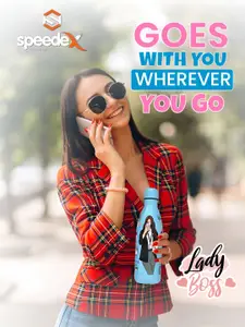 Speedex Blue & Black Printed Stainless Steel Double Wall Vacuum Water Bottle 500 ml