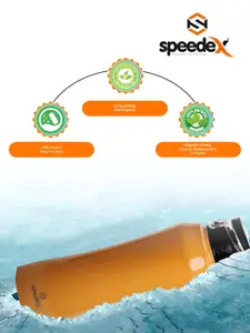 Speedex Mustard Stainless Steel Brand Logo Printed Single Wall Vacuum Water Bottle 1L