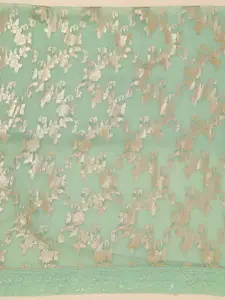 Koskii Floral Embroidered Zari Work Georgette Unstitched Dress Material