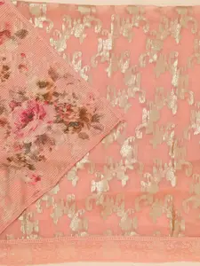 Koskii Ethnic Motifs Embroidered Zari Unstitched Dress Material