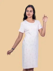 Kryptic Women Printed Pure Cotton Nightdress