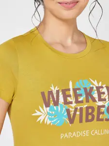 Dreamz by Pantaloons Women Pure Cotton Typography Printed Nightdress