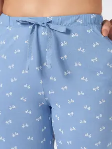 Dreamz by Pantaloons Women Printed Pure Cotton Straight Leg Lounge Pants