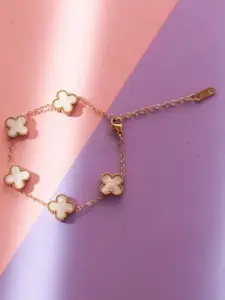 DressBerry Stainless Steel 18K Rose Gold-Plated Wraparound Bracelet