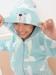 Sweet Dreams Women Conversational Printed Long Sleeves Night suit