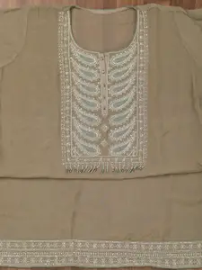 Koskii Ethnic Motifs Embroidered Zari Work Unstitched Dress Material