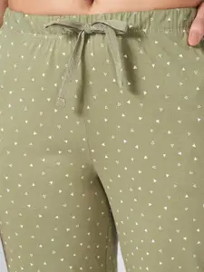 Dreamz by Pantaloons Women Printed Pure Cotton Straight-Leg Lounge Pants