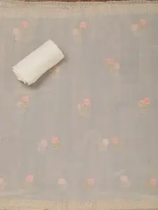 Koskii Floral Embroidered Beads & Stones Unstitched Dress Material