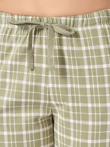 Dreamz by Pantaloons Women Checked Pure Cotton Straight Lounge Pants