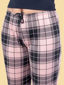 Kryptic Women Checked Pure Cotton Lounge Pants