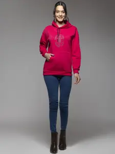 OCTICS Women Printed Hooded Sweatshirt