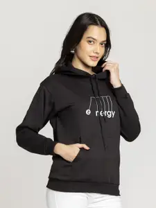 OCTICS Women Graphic Printed Long Sleeves Hooded Sweatshirt