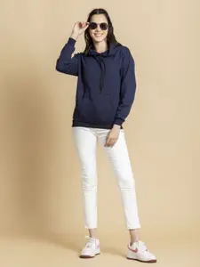 OCTICS Women Solid Hooded Plus Size Sweatshirt