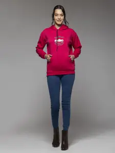 OCTICS Women Graphic Printed Hooded Sweatshirt