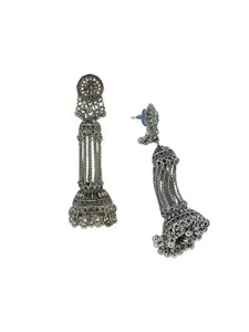 FEMMIBELLA Silver-Plated Contemporary Drop Earrings