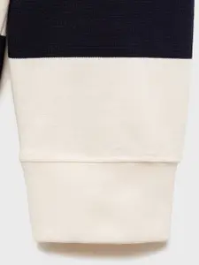 MANGO MAN Men Striped Polo Collar Pure Cotton T-shirt