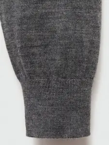 MANGO MAN Pure Wool Mock Collar Pullover Sweater