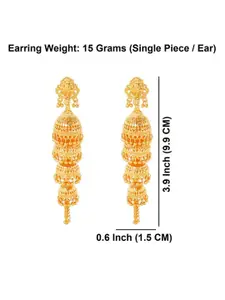 Efulgenz Gold Plated Contemporary Jhumka Earrings