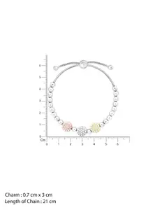 TOUCH925 Silver Cubic Zirconia Wraparound Bracelet