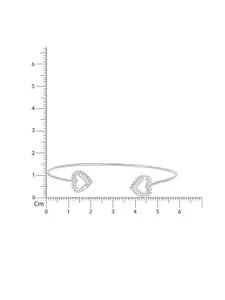 TOUCH925 Silver Cubic Zirconia Cuff Bracelet