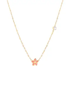 SWASHAA Girls 18K Gold-Plated Cubic Zirconia Studded Necklace